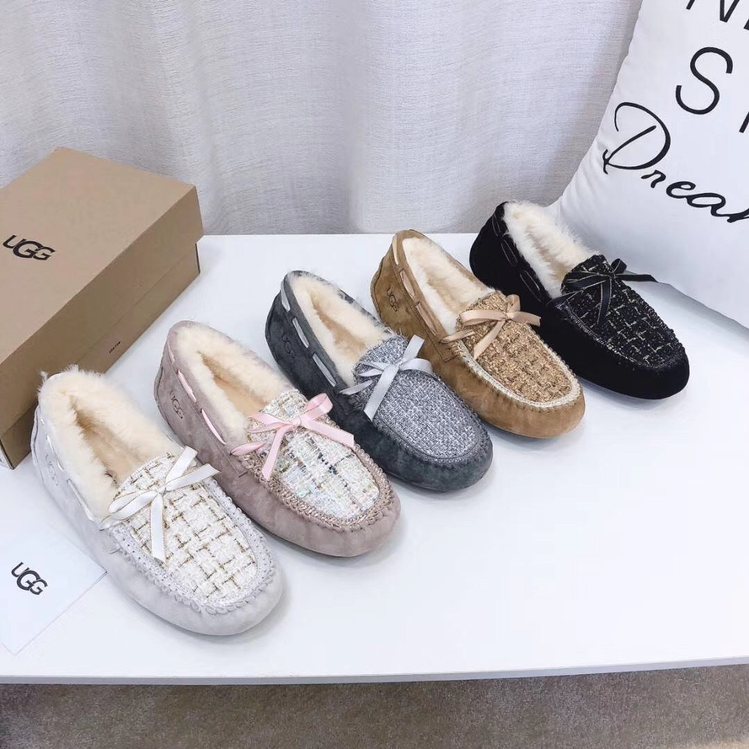 5623 Chanel-Style Studded Loafers — Gray