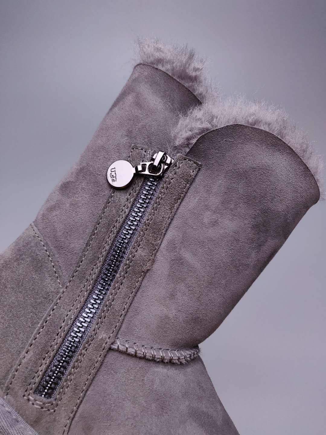 2480 Side Zipper Mid-Calf Boots — Gray (In Stock)