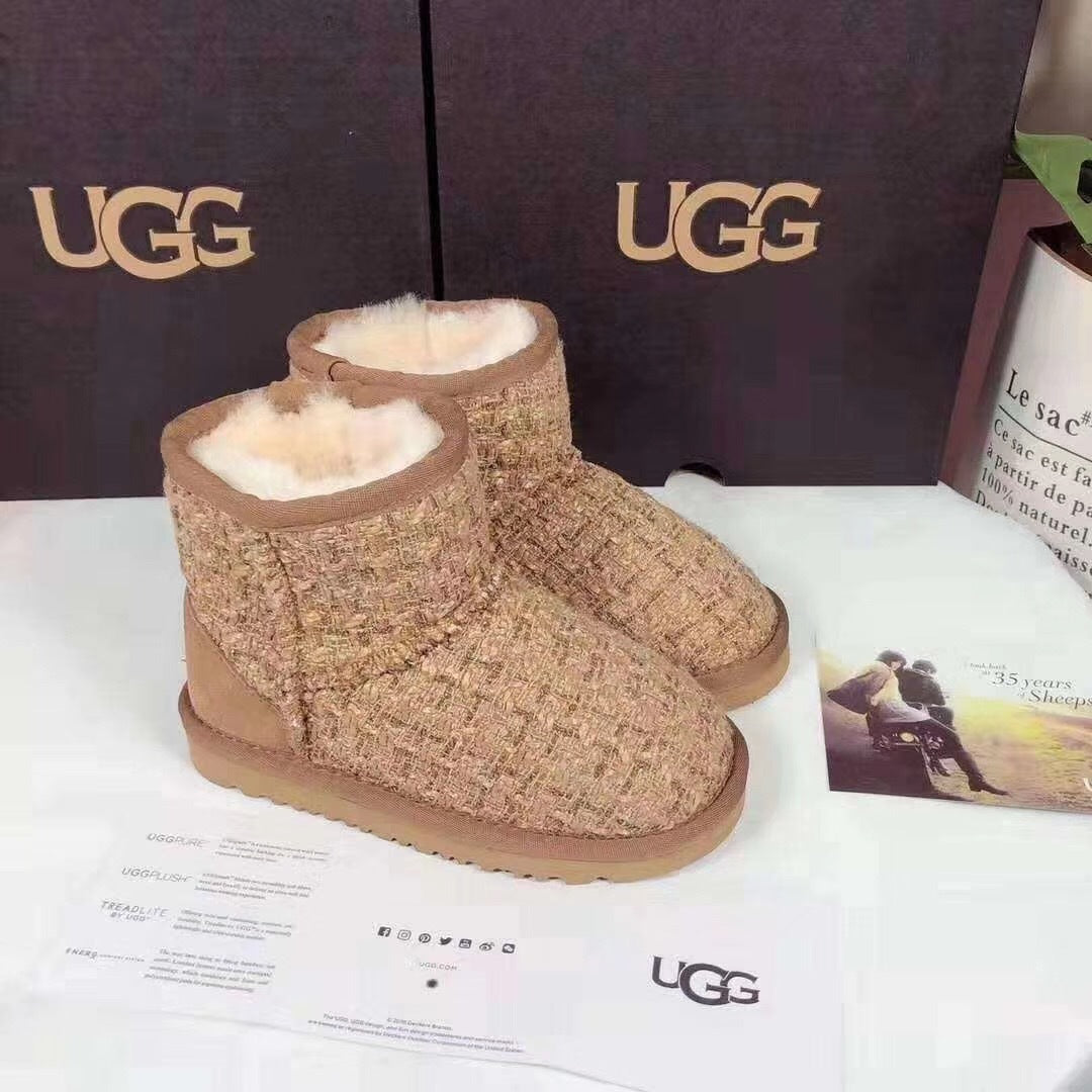 5854 Kids Chanel-Style Snow Boots — Chanel Chestnut