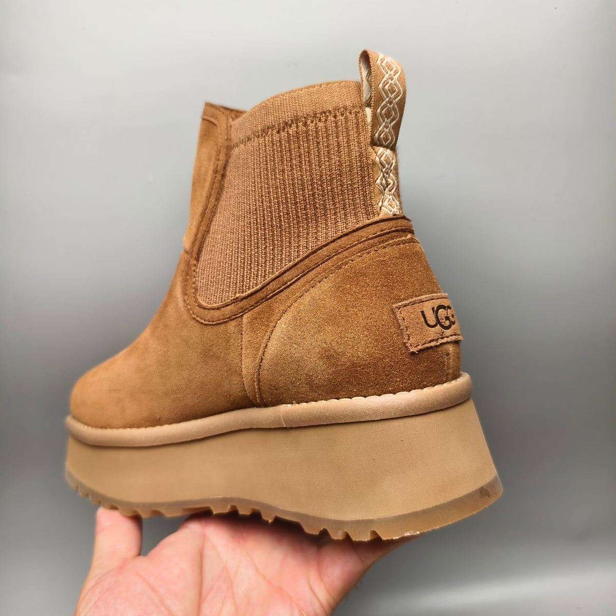 3258 5cm Chunky Sole Casual Fashion Shoes — Chestnut (In Stock)