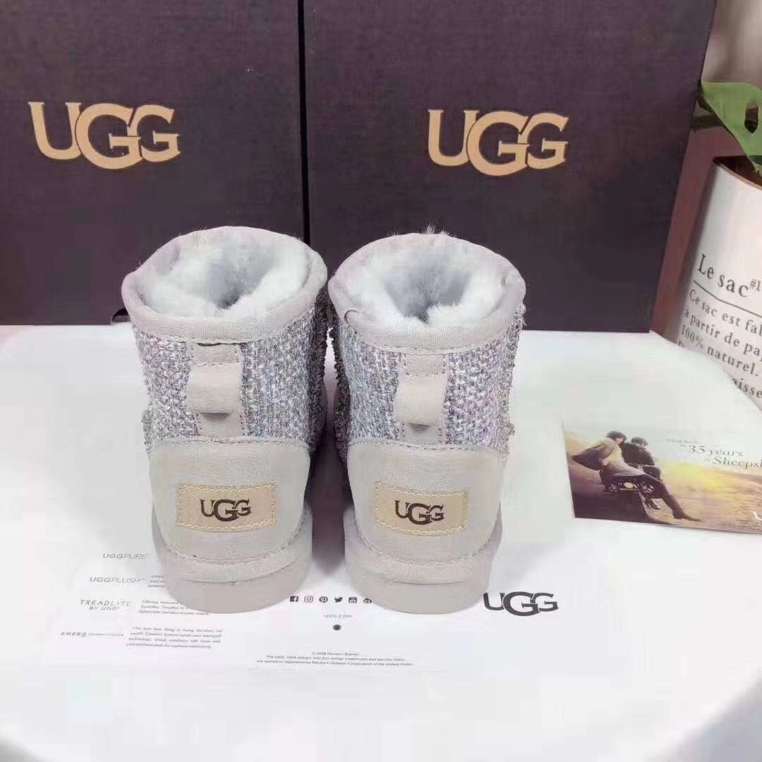 5854 Kids Chanel-Style Snow Boots — Chanel Gray