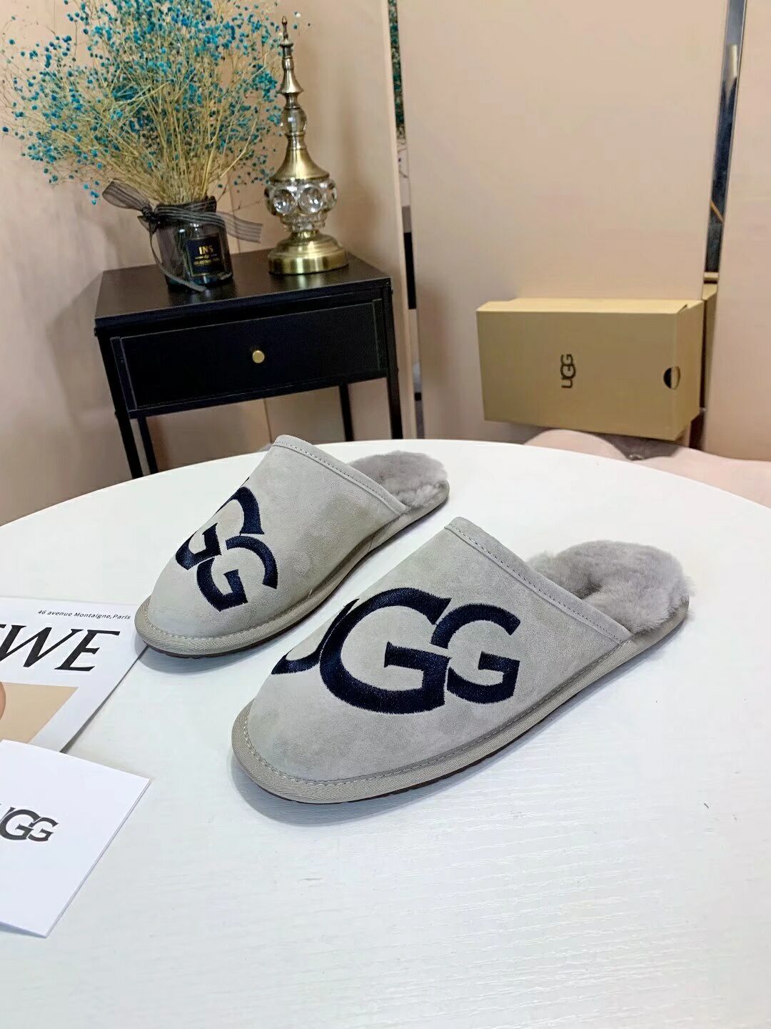 2593 Big G Indoor Slippers — Gray (In Stock)