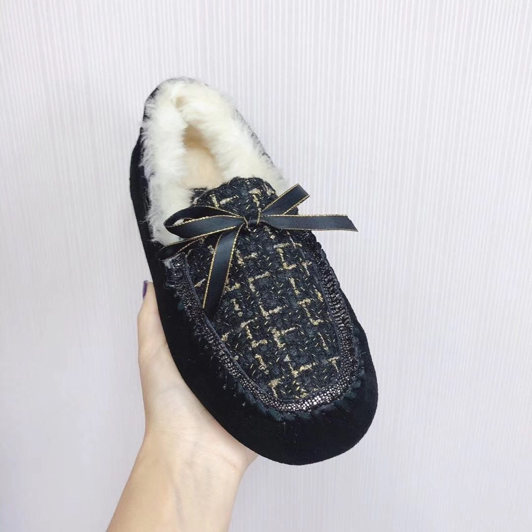 5623 Chanel-Style Studded Loafers — Black