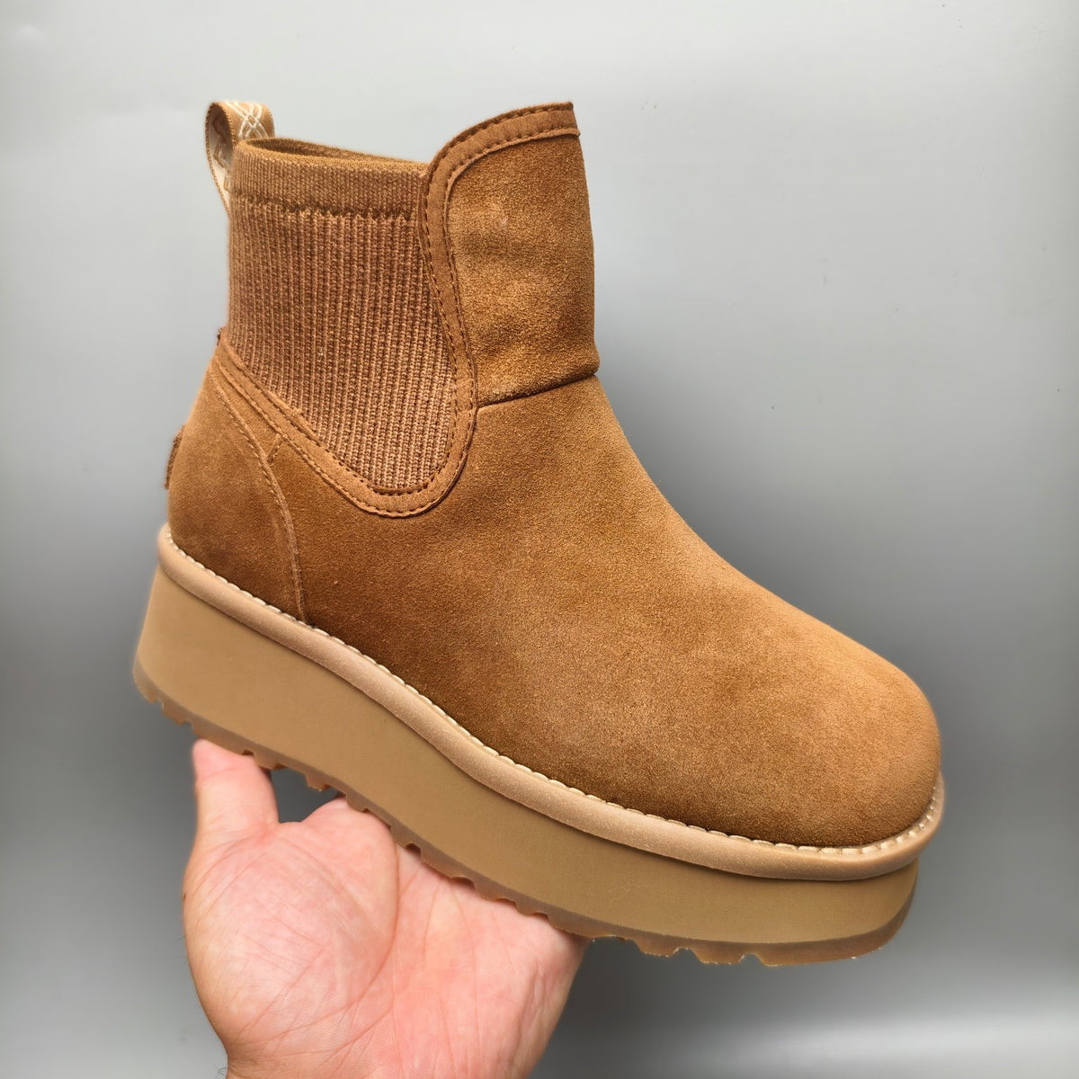 3258 5cm Chunky Sole Casual Fashion Shoes — Chestnut (In Stock)