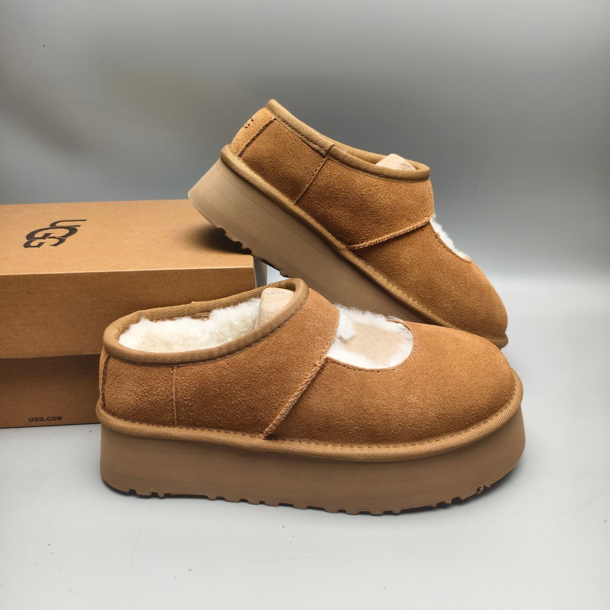 7612 Mary Jane Thick-Sole Fashion Shoes — Chestnut (In Stock)