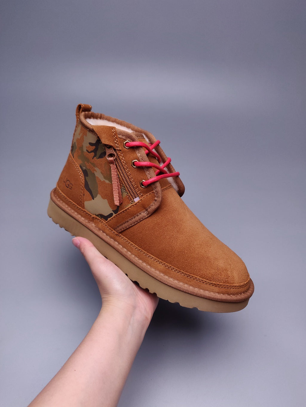 4193 Men's Colorblock Camo Shoes — Chestnut (In Stock)