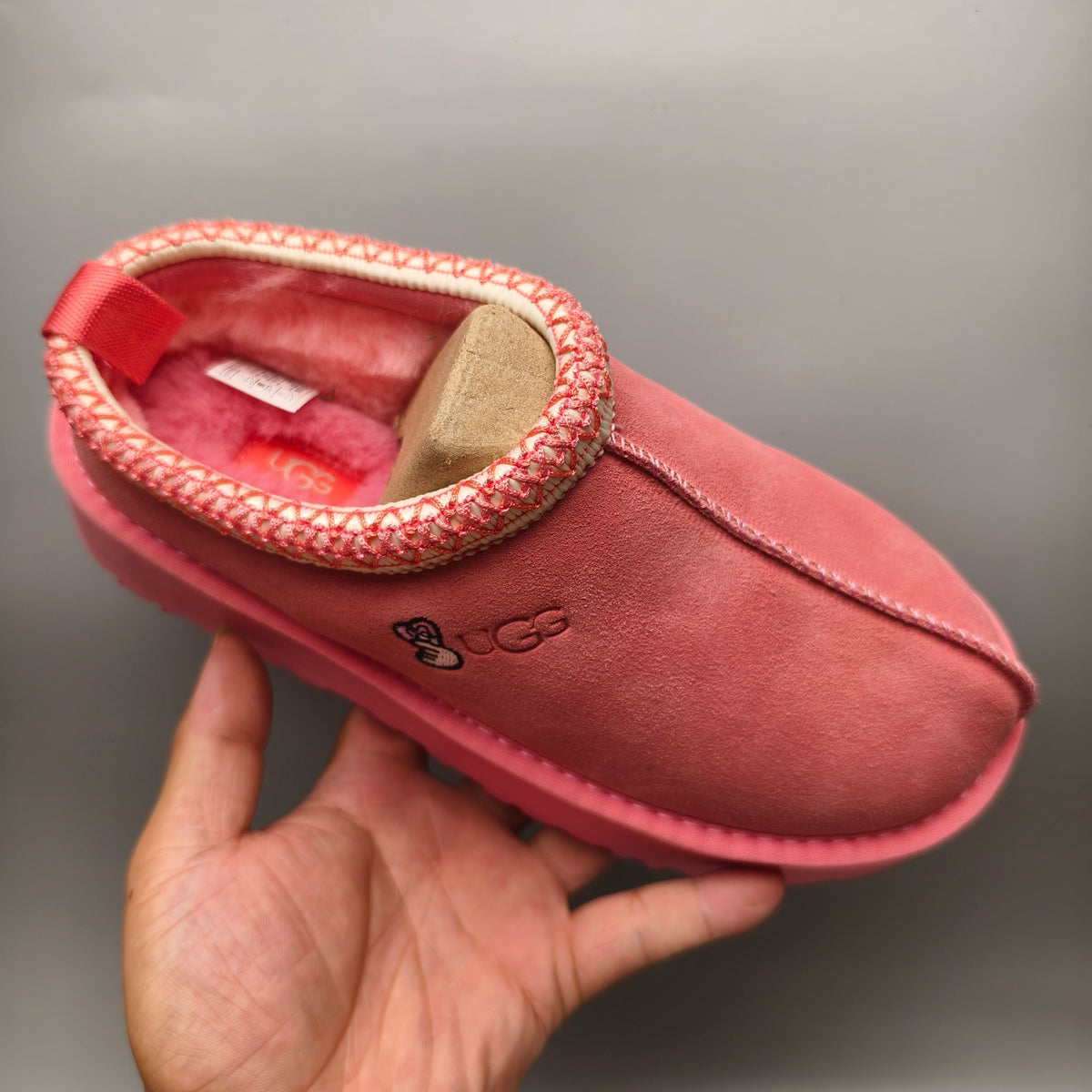2553-2130 Ethnic Style Chunky Sole Casual Shoes — Rose Red (In Stock)