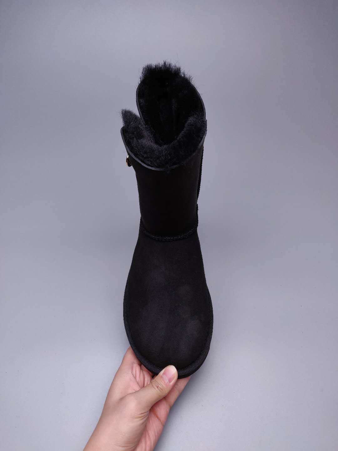 2480 Side Zipper Mid-Calf Boots — Black (In Stock)