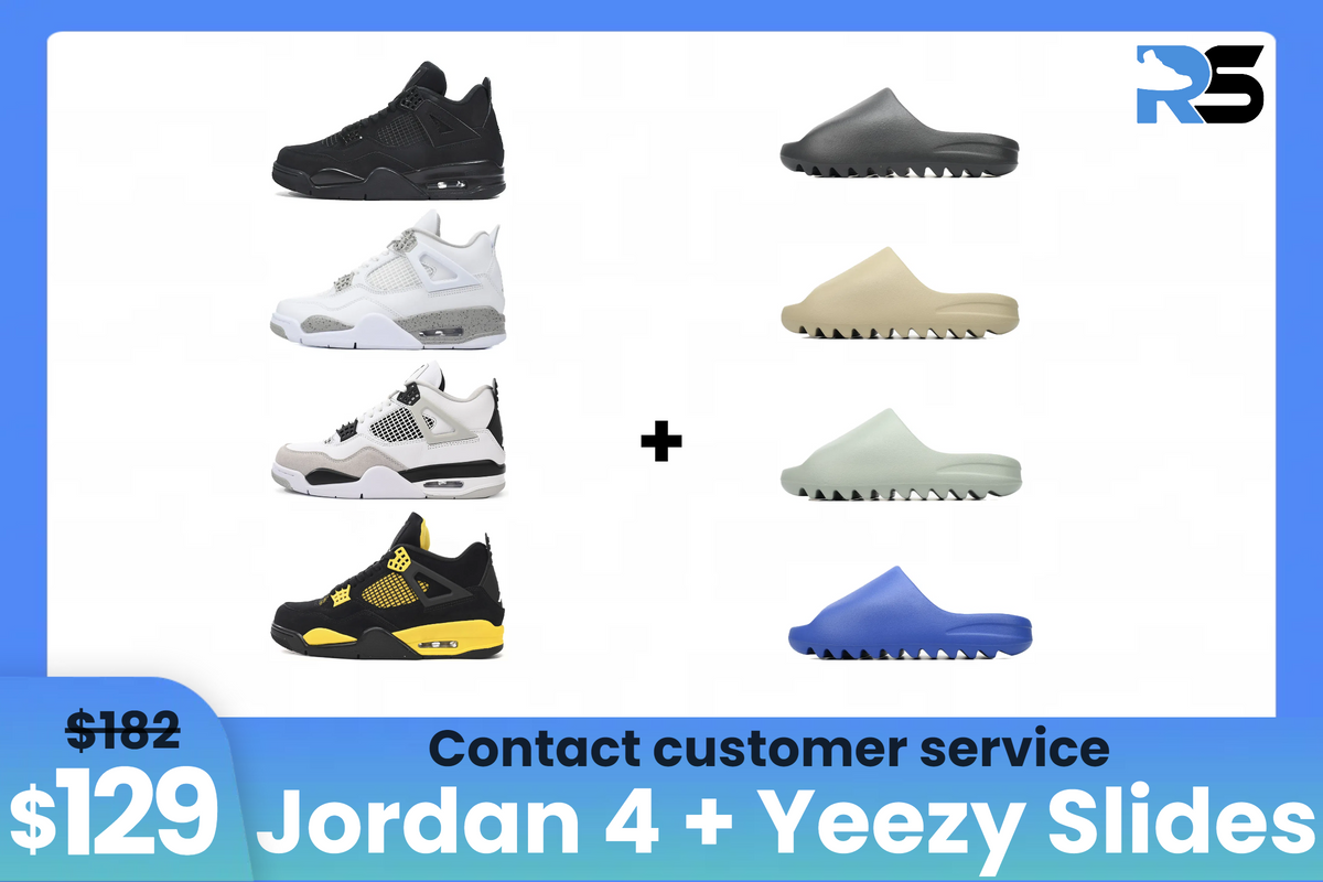 Combo: $129 Get Any 1 Jordan 4 + Any 1 Yeezy Slides