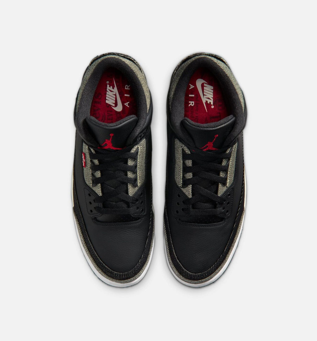 Air Jordan 3 x Levi's Black and White Men's Lifestyle Shoes - Denim/Black/Gym Red