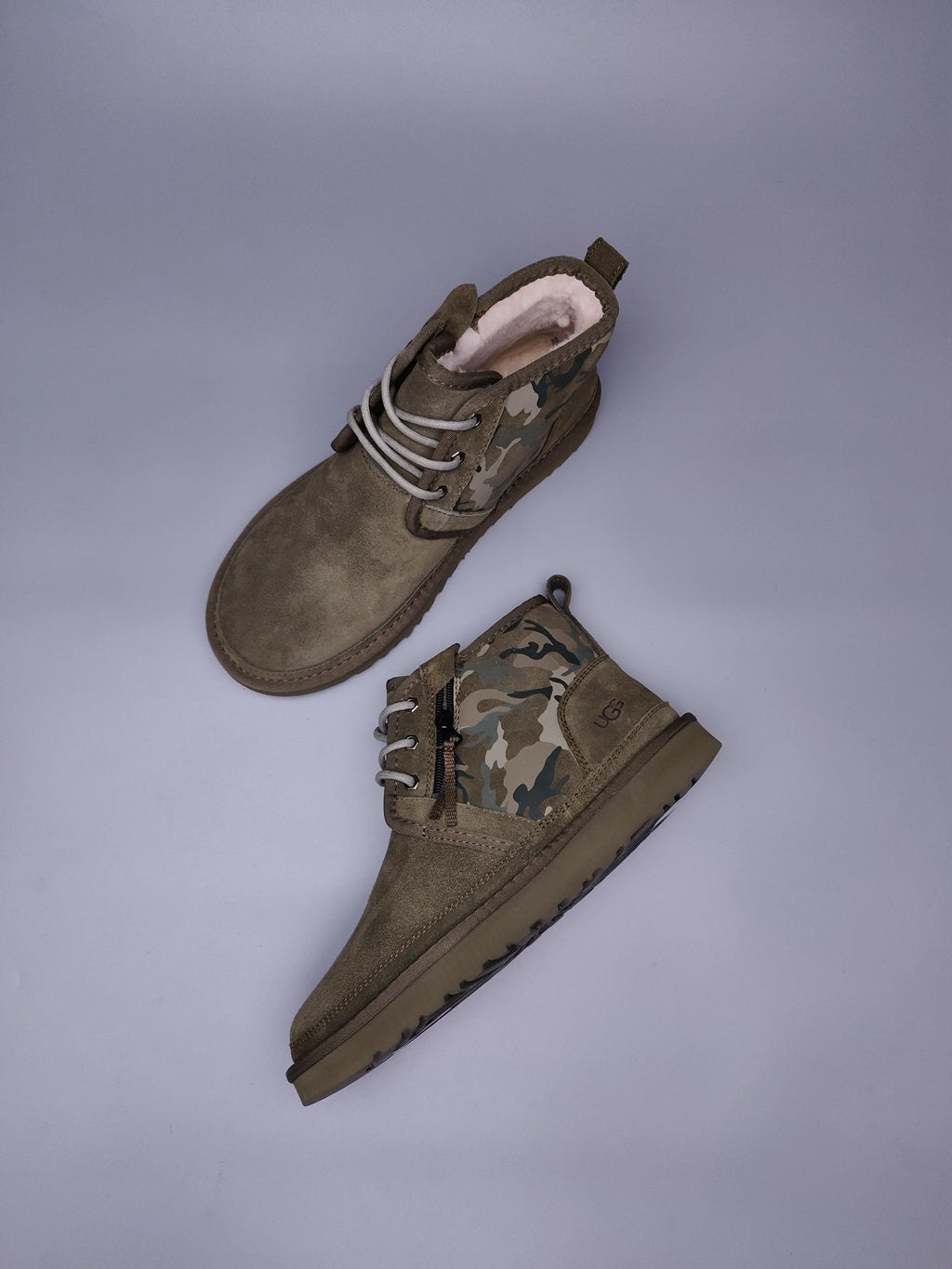 4193 Men's Colorblock Camo Shoes — Army Green (In Stock)