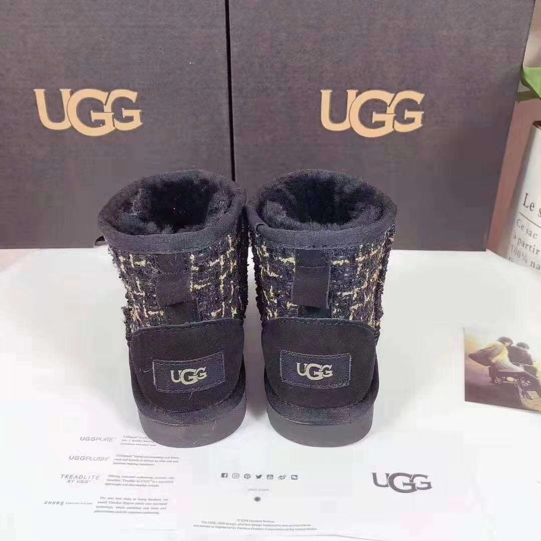 5854 Kids Chanel-Style Snow Boots — Chanel Black