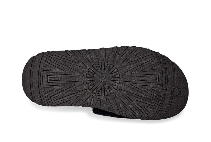 2258 Disco Fluffy Sandals — Black (In Stock)