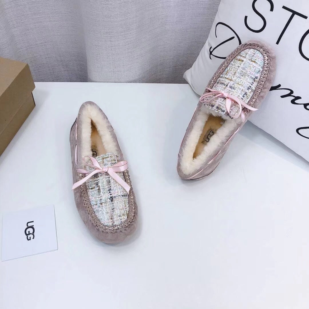 5623 Chanel-Style Studded Loafers — Dusk Pink
