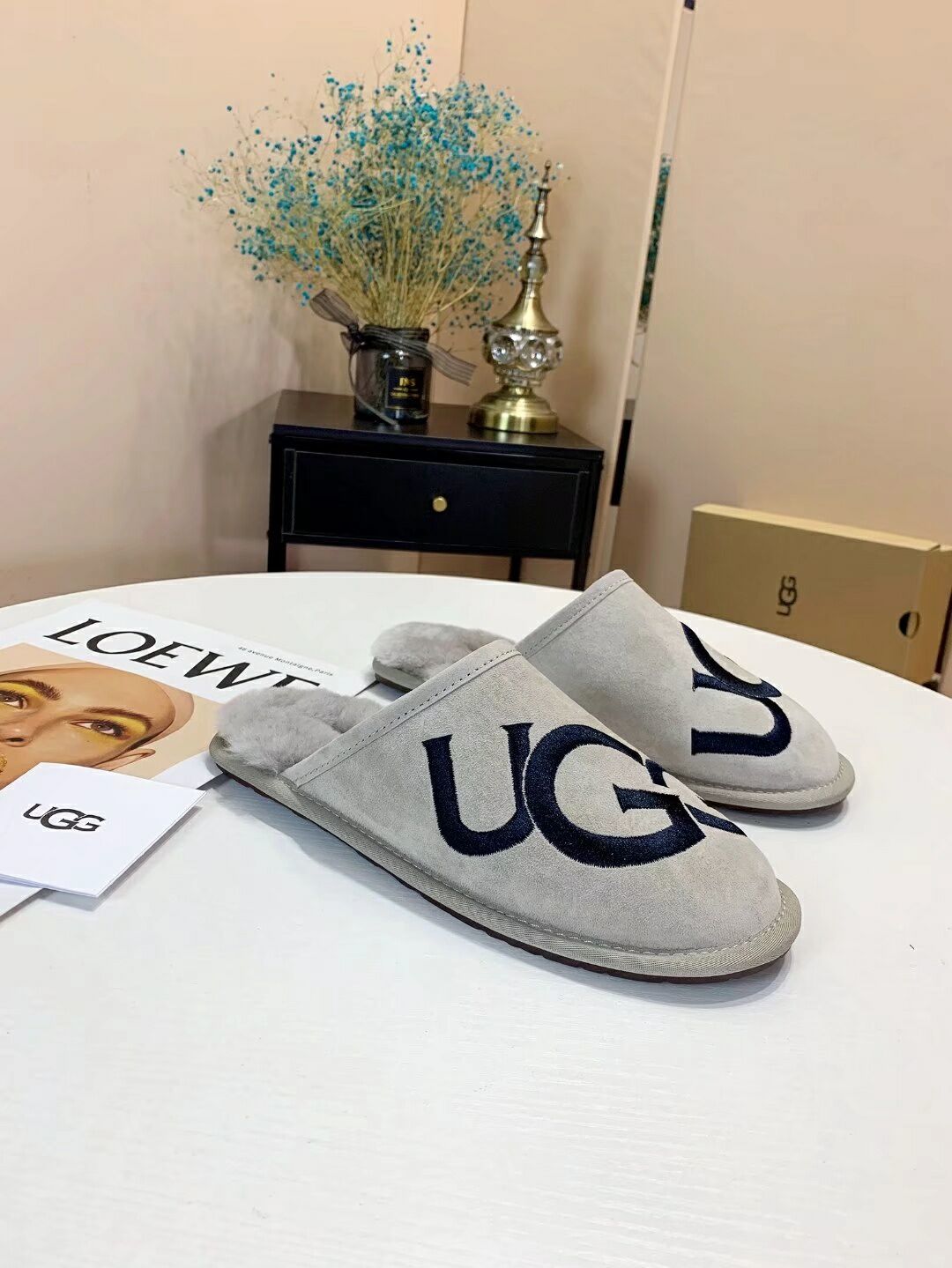 2593 Big G Indoor Slippers — Gray (In Stock)