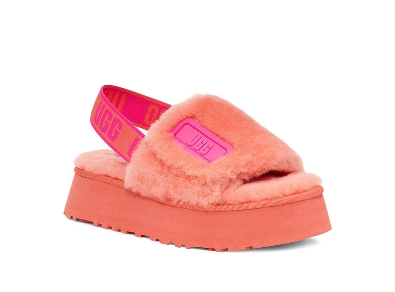 2258 Disco Fluffy Sandals — Coral Red (In Stock)