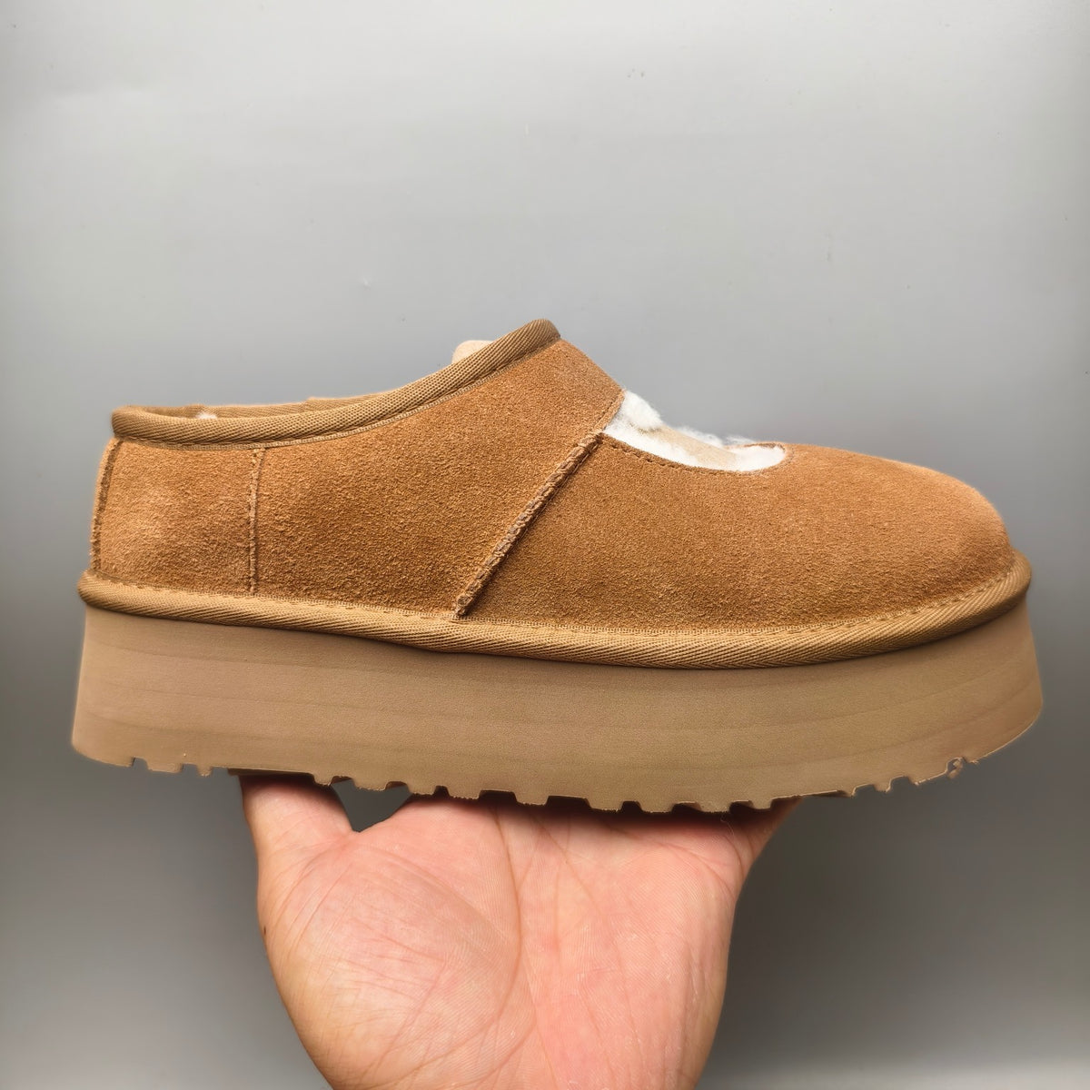 7612 Mary Jane Thick-Sole Fashion Shoes — Chestnut (In Stock)
