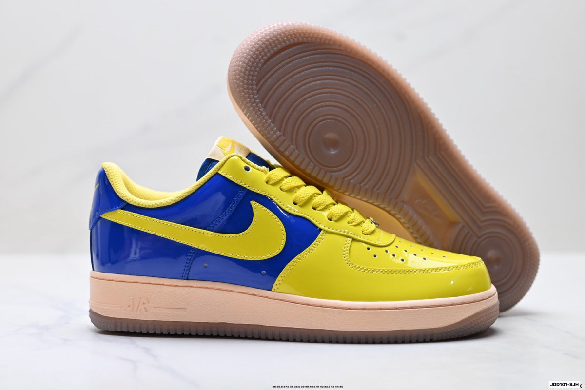 Nike Air Force 1 Low Yellow Royal Blue Unisex Sneakers Style 19