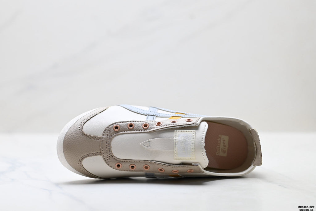 Onitsuka Tiger Retro Low Top Cream Silver Orange Unisex Shoes Style 15