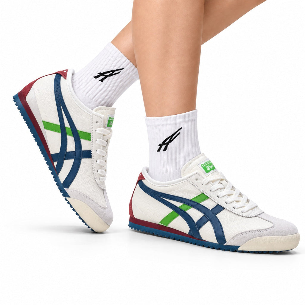 Onitsuka Tiger Retro Low Top White Navy Green Unisex Shoes Style 21