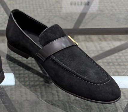 Men's Gold-Tone Hardware Suede Slip-On Loafers