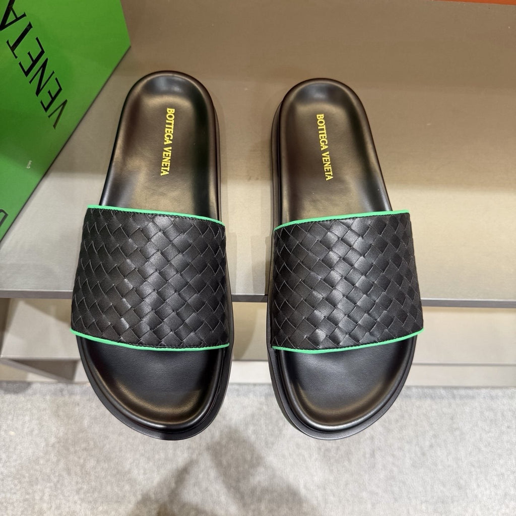 Bottega Veneta Men's Woven Strap Slide Sandals