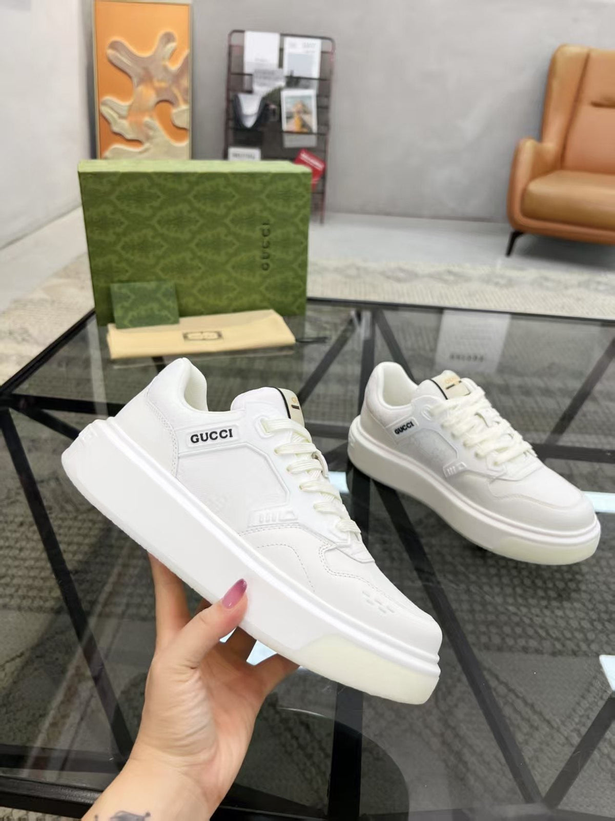 Gucci Men's Monogram Low-Top Sneakers - Layered Paneled Upper