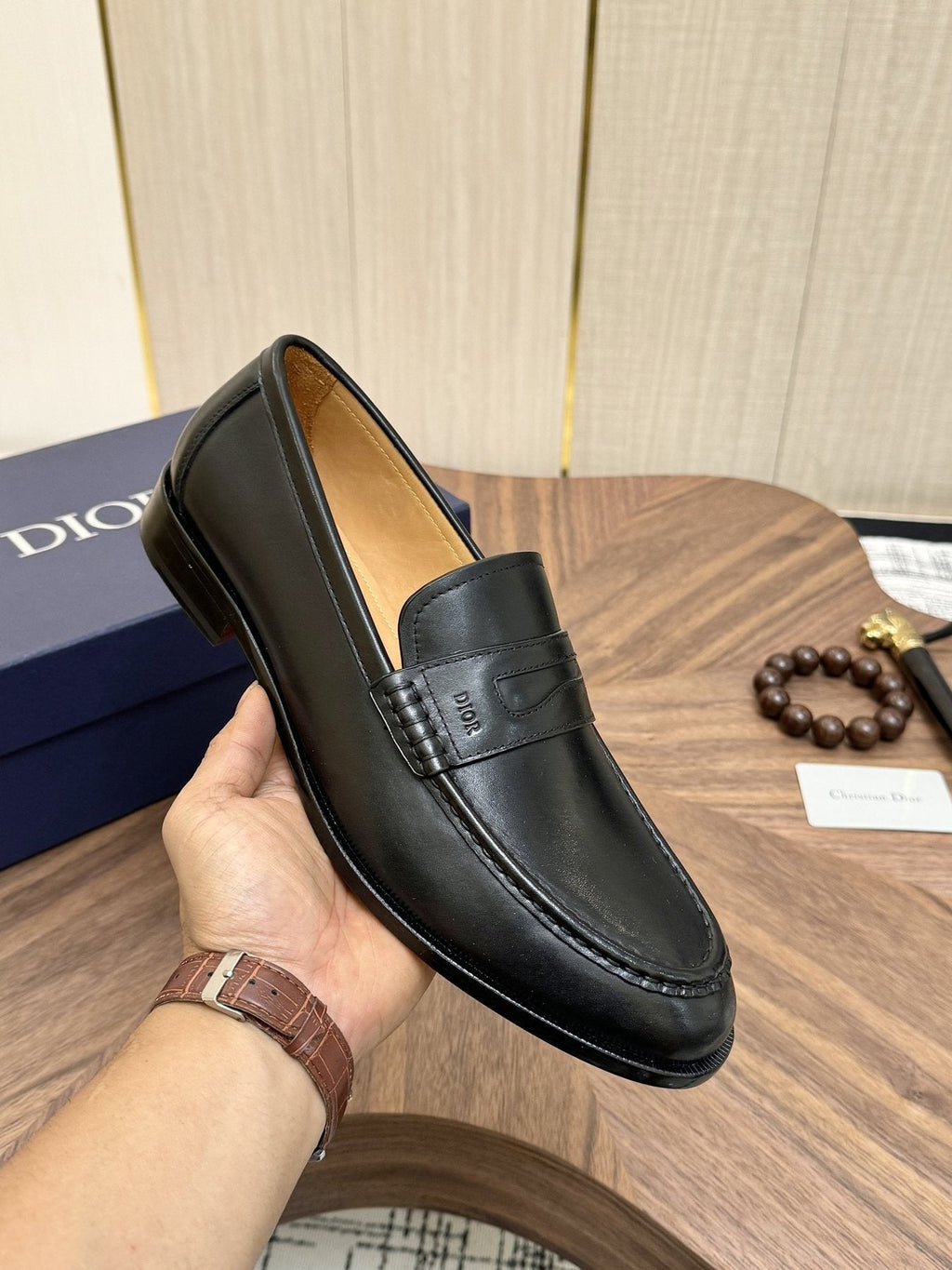 Dior Leather Penny Loafers