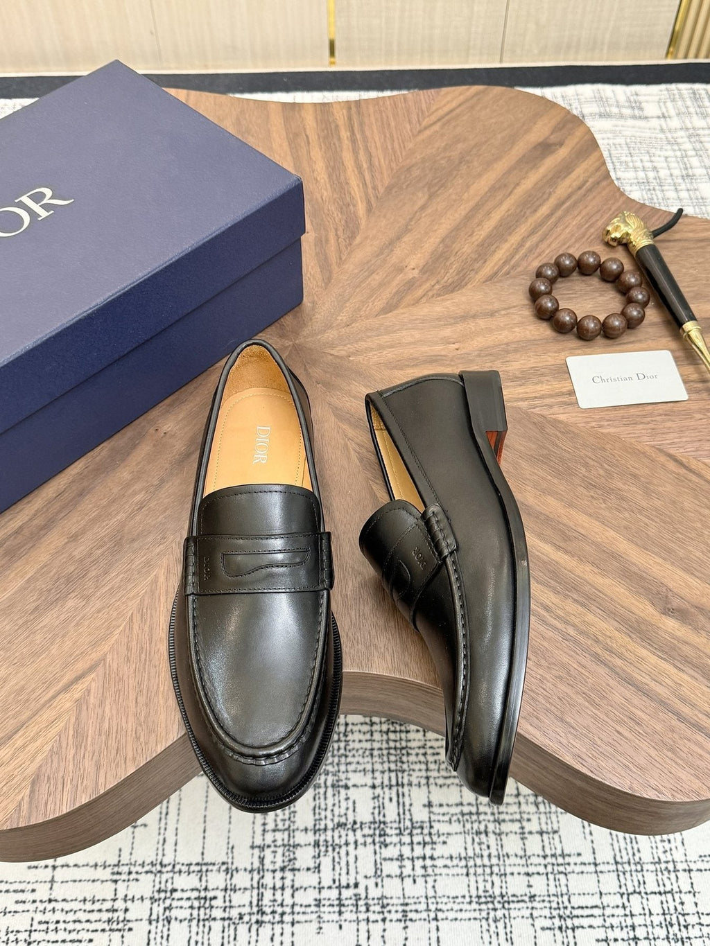 Dior Leather Penny Loafers