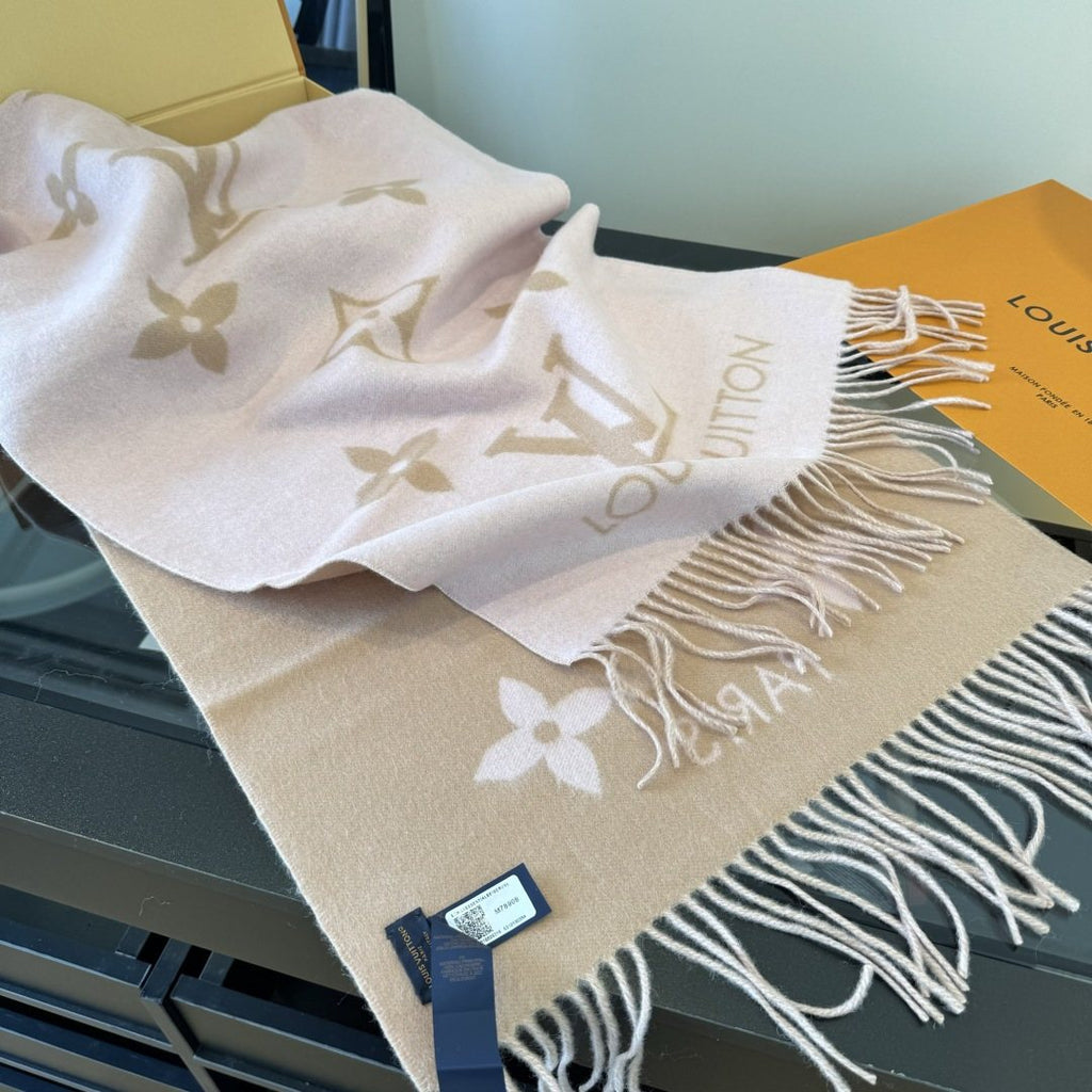 Louis Vuitton Two-Tone Fringed Scarf