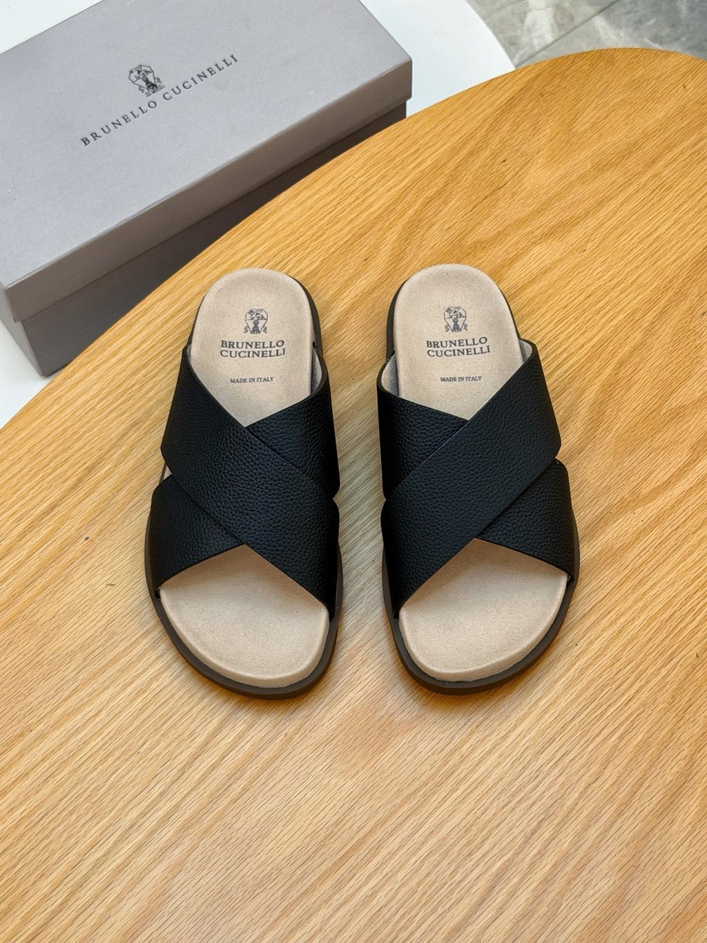 Brunello Cucinelli Crossover Slide Sandals