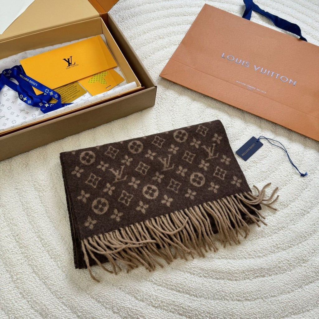 Louis Vuitton Reversible Monogram Fringed Scarf