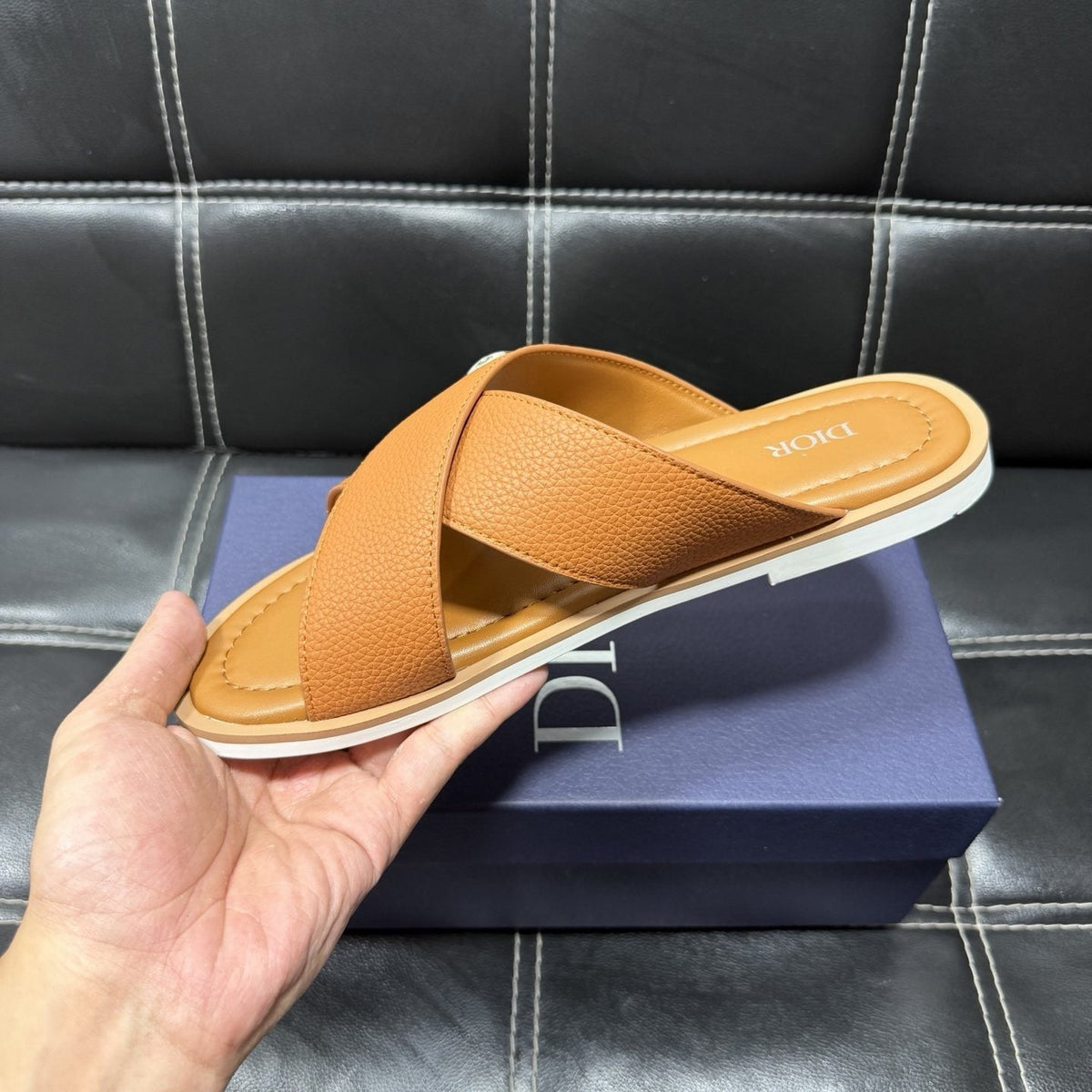 Dior Cross-Strap Slide Sandals