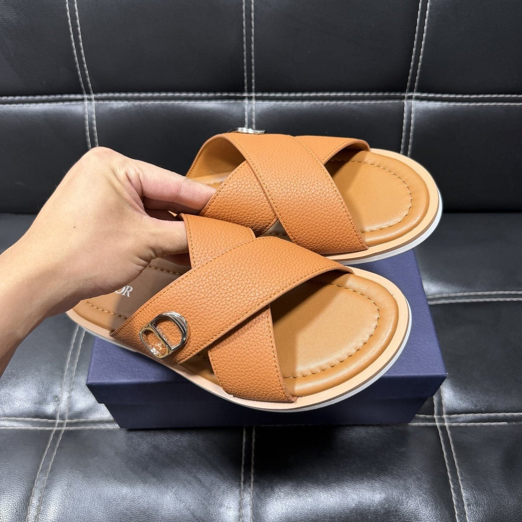 Dior Cross-Strap Slide Sandals