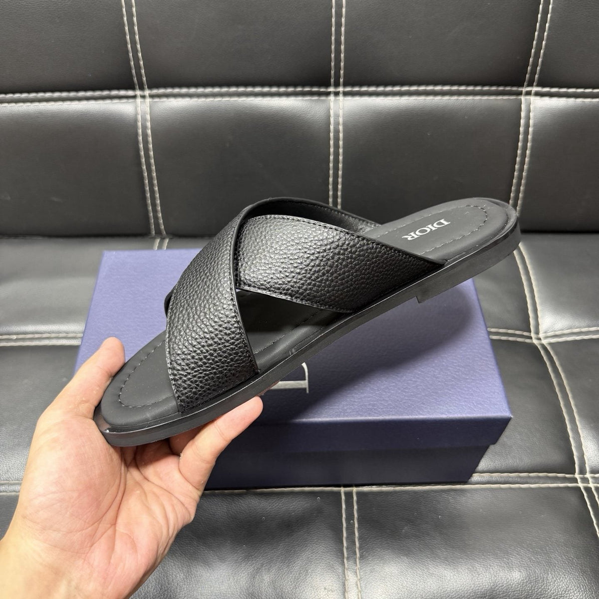 Dior Cross-Strap Slide Sandals