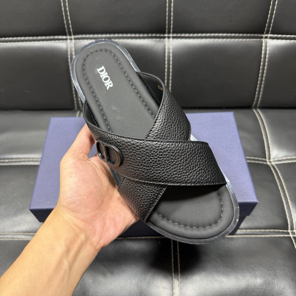 Dior Cross-Strap Slide Sandals