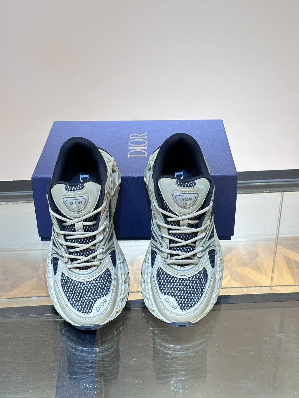 Dior B35 Black Turquoise Sneakers