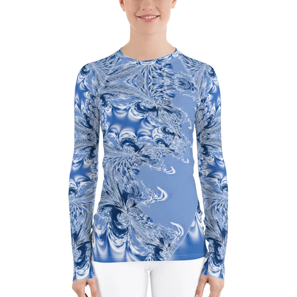 Blue Fractal Women's Long Sleeve Top