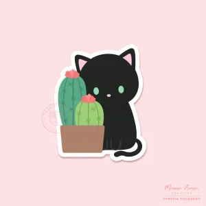 Cactus Cat Vinyl Sticker