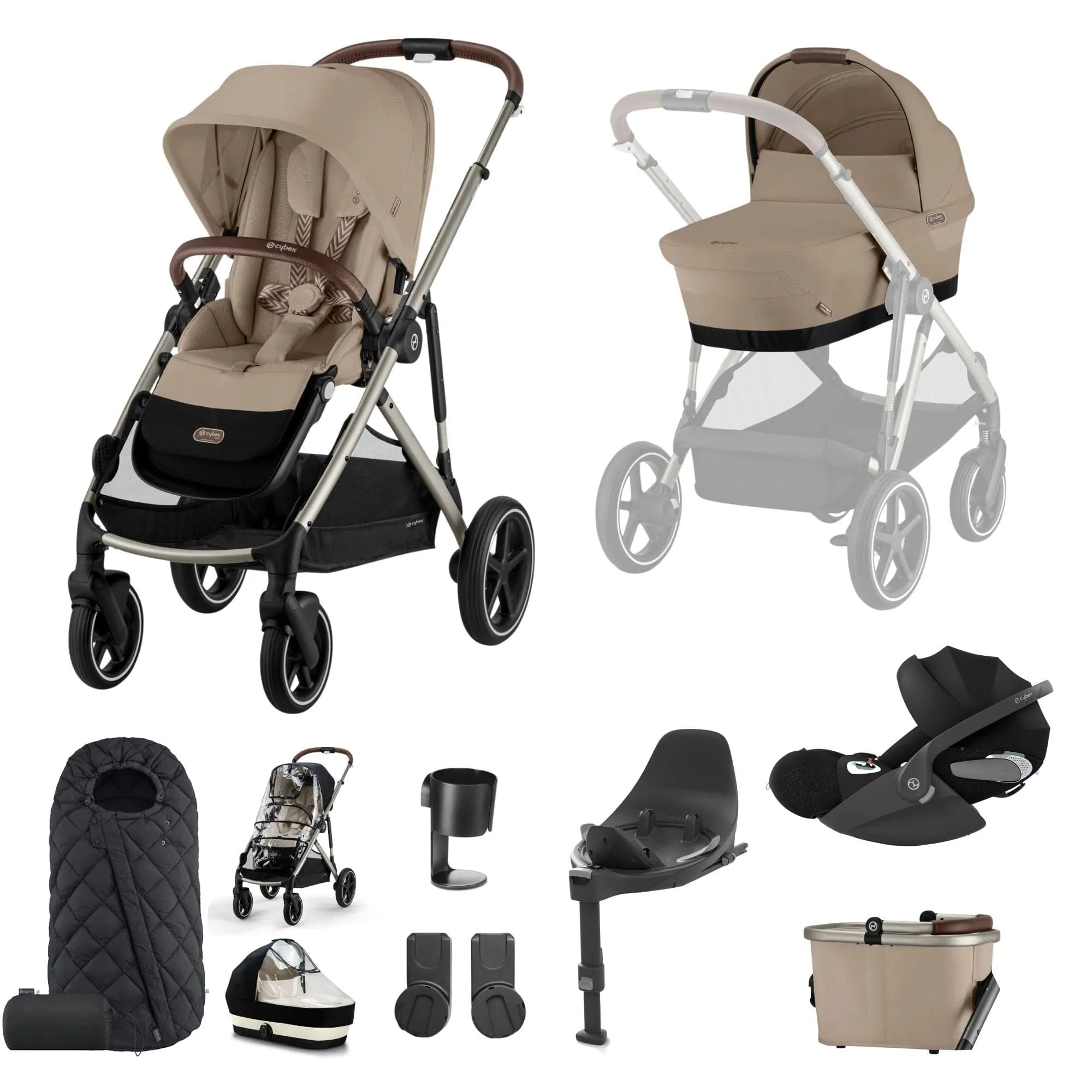 Cybex Gazelle S Luxury Bundle - Taupe/Almond Beige