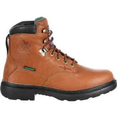 Georgia Men's Farm And Ranch 6" Soft Toe Waterproof Work Boot -Brown- G6503