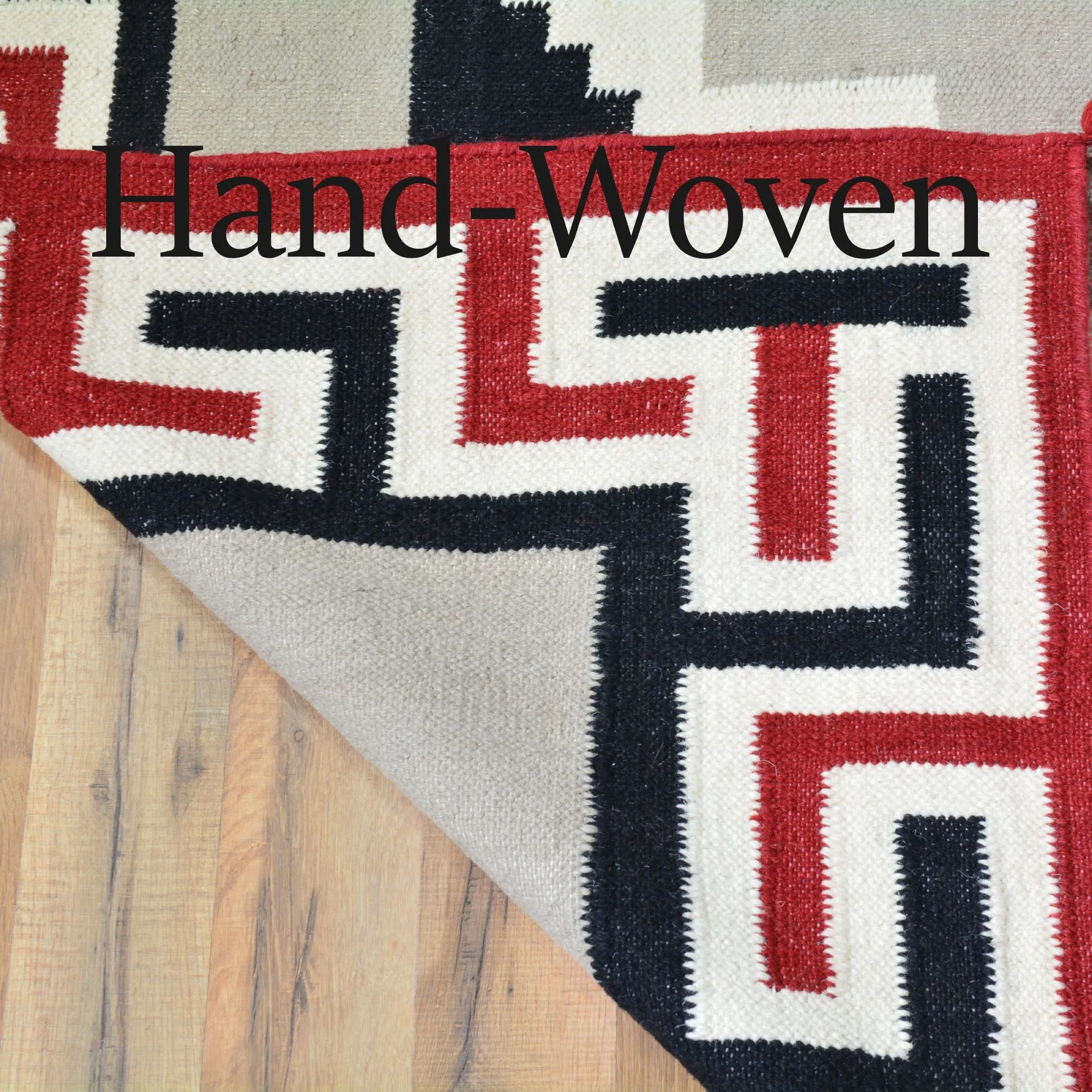 Hand-Woven Flatweave Navajo Style Handmade Wool Rug (Size 8.10 X 11.9) Cwral-6885