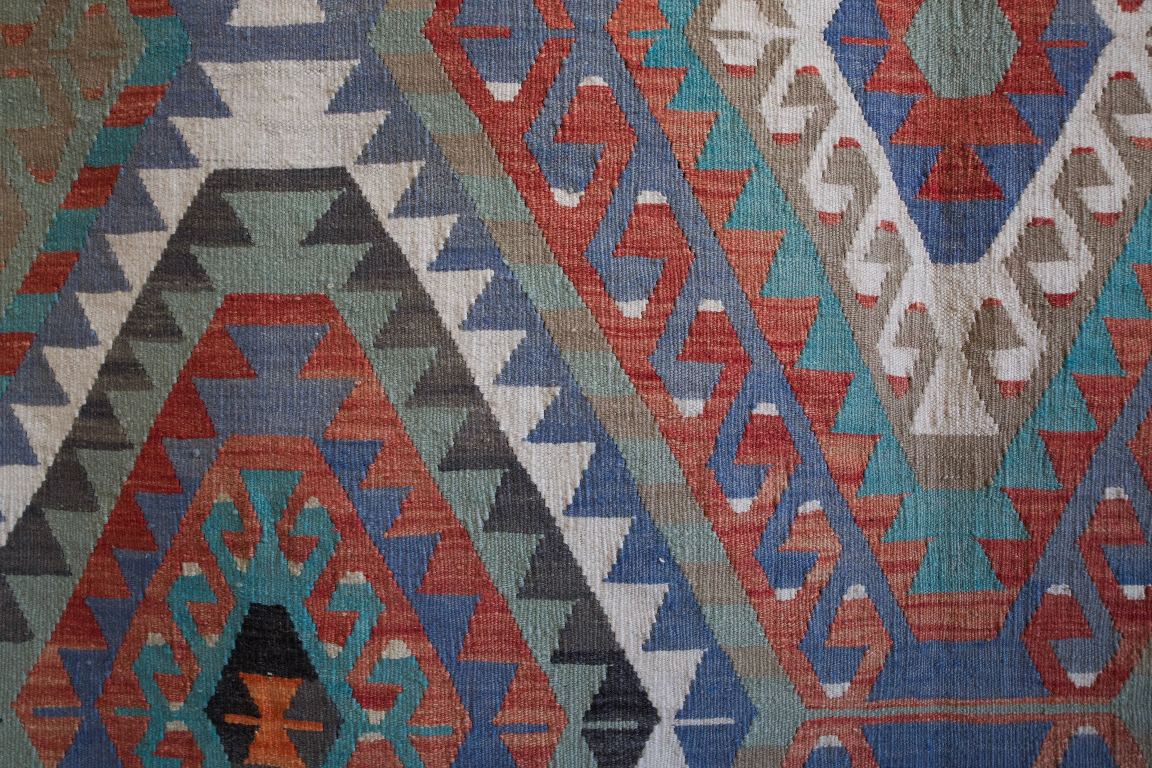 Old Turkish Denizli Kilim Rug