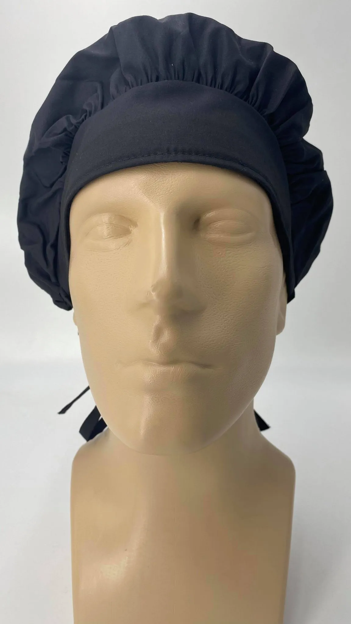 Scrub Hat Medical Hair Bonnet Surgeon Head Cover Surgical Cap Nurse Bouffant Nursing Ponytail Holder Operating Room, Solid Navy Blue