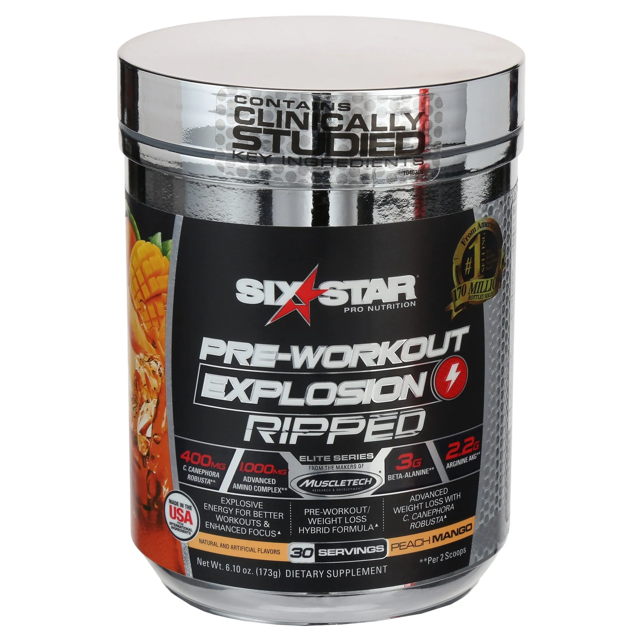 Six Star Pro Nutrition Ripped Pre-Workout   Weight Loss Powder