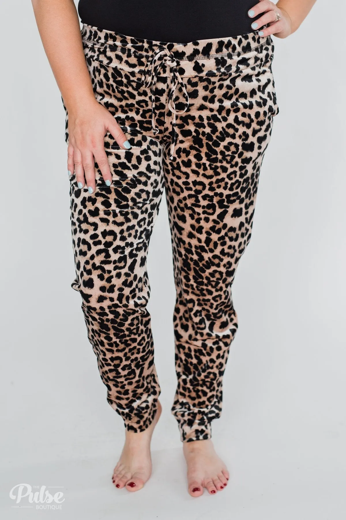 Suede Leopard Joggers