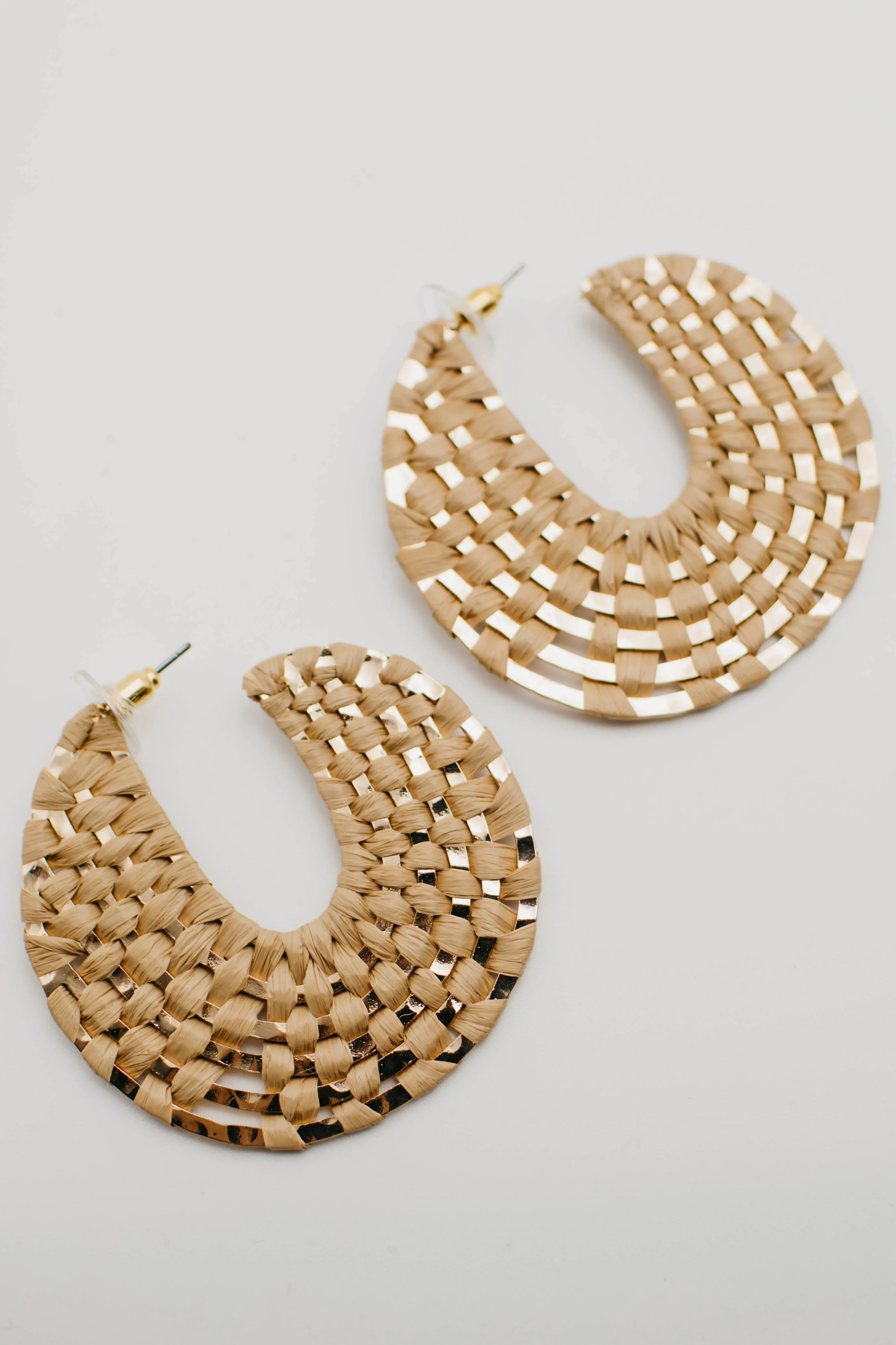 The Gertie Woven Rattan Hoop Earring